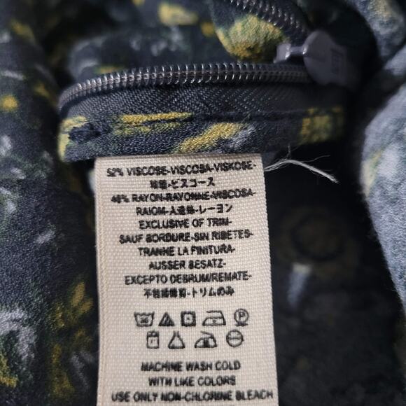 Free People Some Like it Hot Jumpsuit Blue Flare Leg Long Sleeve Floral Size 4 - Picture 13 of 15